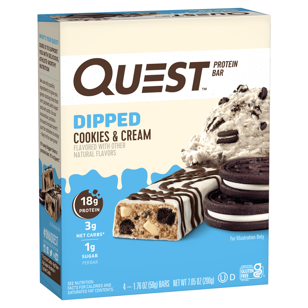 Dipped Cookies & Cream Protein Bars